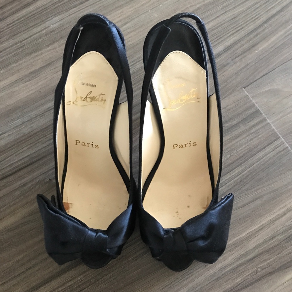 Christian Louboutin Satin Slingback Pumps